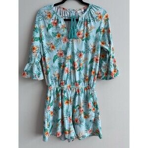 Cabana Life Women’s Cayman Romper M Mint Green One Piece Resort Beach Summer